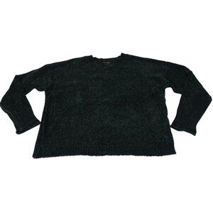 Ambiance Apparel Chenille Knit Sweater Pullover Women Size L Green Long Sleeve